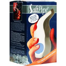 Ein Inhalator namens "SaltPipe" wird in einer Hand gehalten.