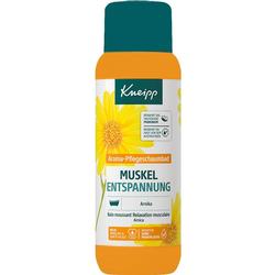 Orange Flasche eines Kneipp Schaumbads zur Muskelentspannung mit Arnika.